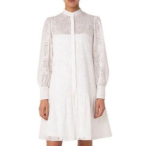 AKRIS PUNTO
White Cotton Eyelet Long Sleeve Dress Size 12